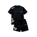 “Roses” embroidered set - black