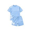 “Roses” embroidered set - baby blue